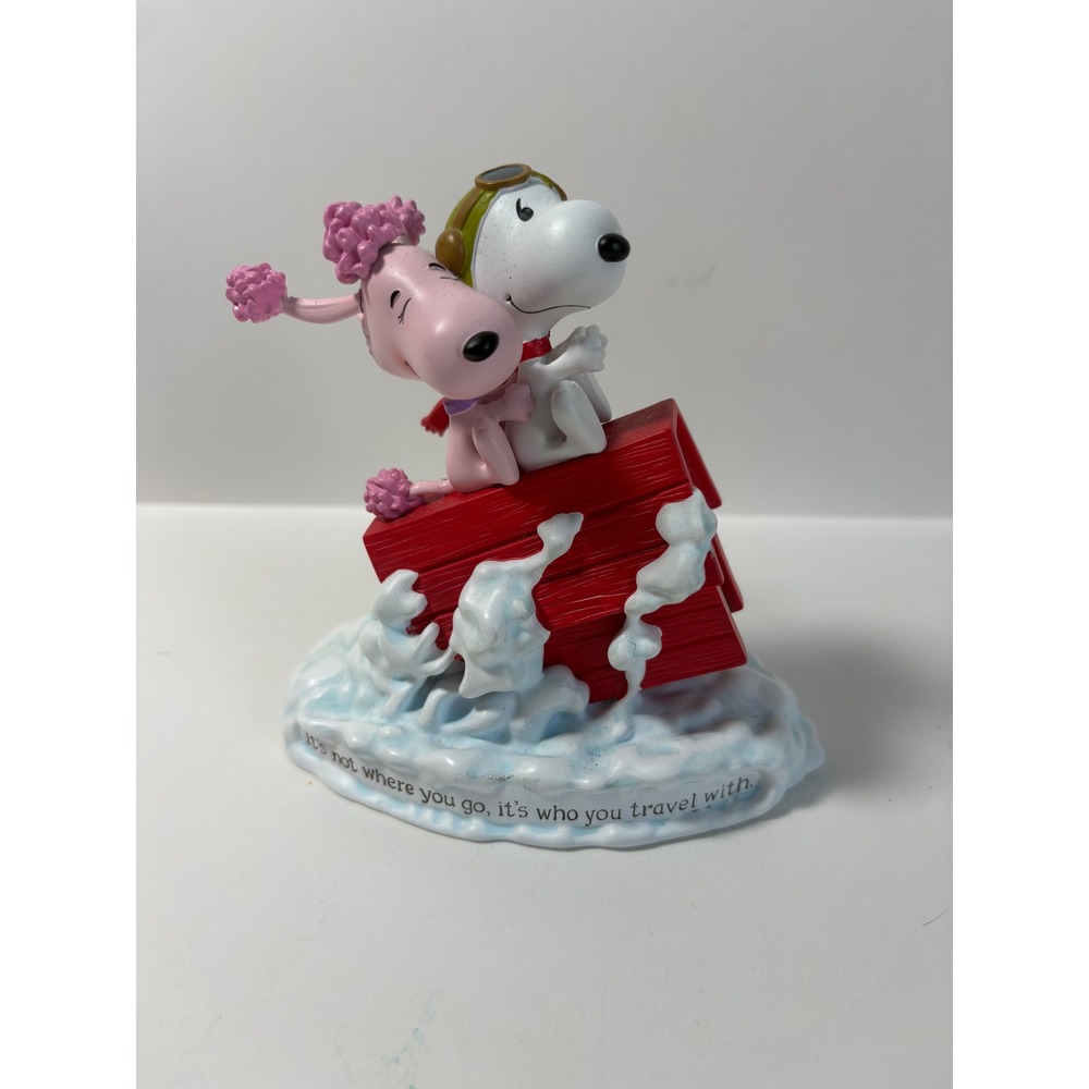 Hallmark 2015 Peanuts Movie Snoopy Fifi Flying Ace Doghouse Figurine 5.5"
